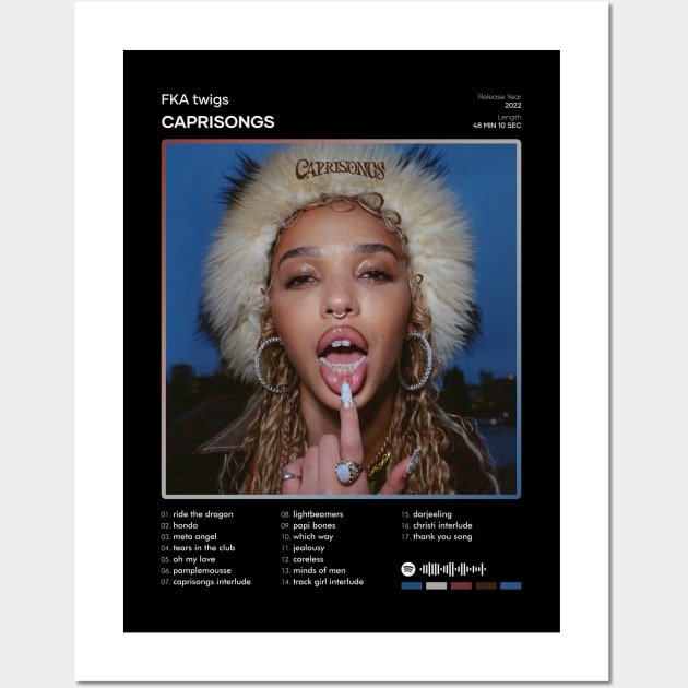 FKA twigs - CAPRISONGS Tracklist Album Wall Art by 80sRetro